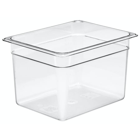 Cambro Cambro - Camwear Food Pan, Plastic, 1/2 Size, 8" Deep, Polycarbonate, Clear, NSF 28CW135